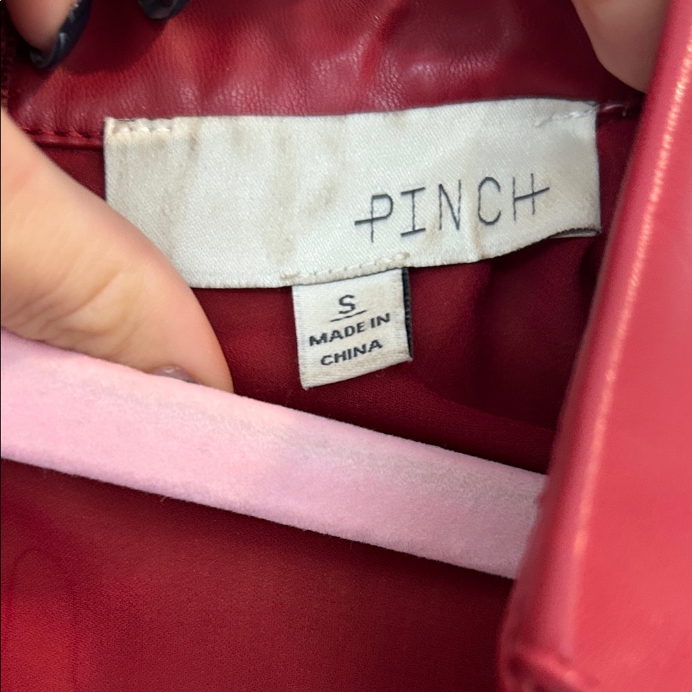 Pinch Cherry Red Faux Leather Apparel - Picture 2 of 4